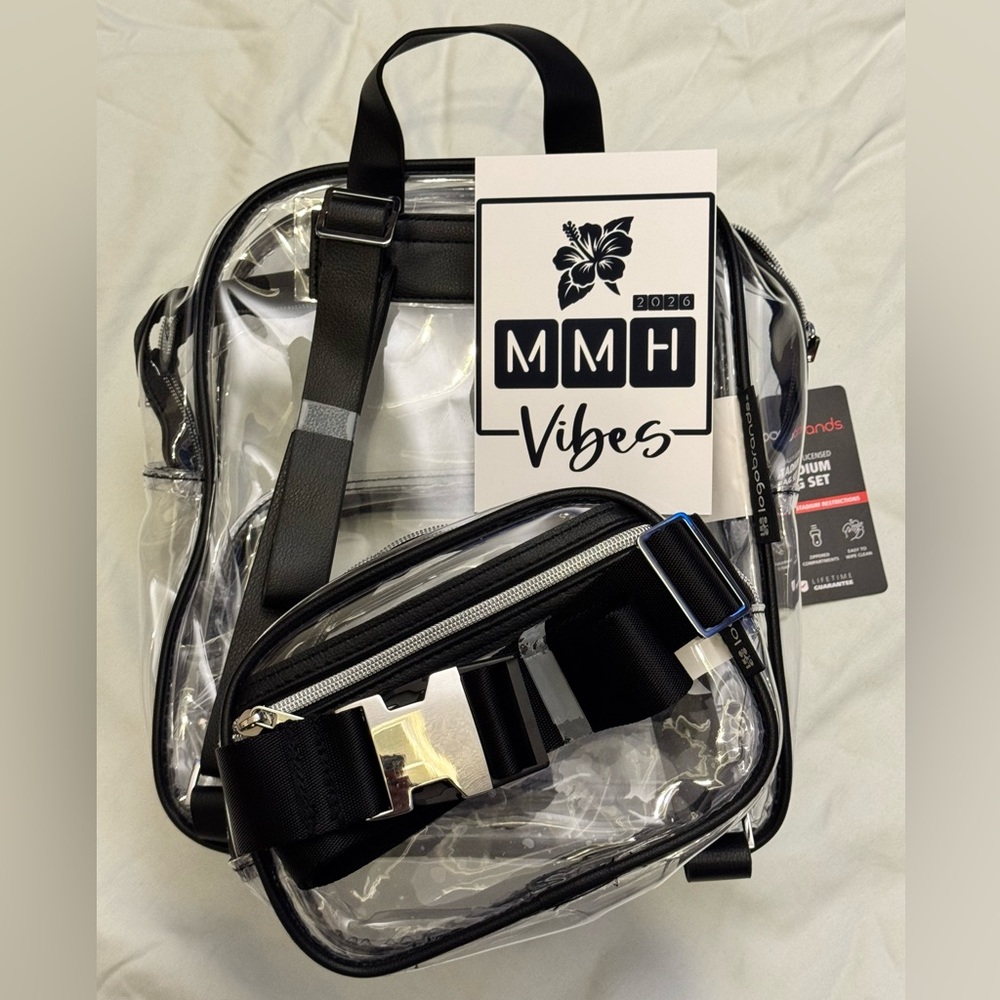Logobrands: STANFORD Transparent Stadium Backpack and Hip/Fanny Pack Set - NWT - Picture 2 of 3